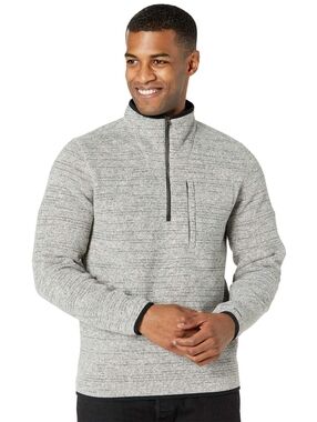 ​Prana Tri Thermal Threads Quarter Zip Pullover Grey Textured Fleece Men's Med